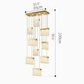 MIRODEMI La Rochette Gorgeous Crystal Blocks LED Ceiling Chandelier Size