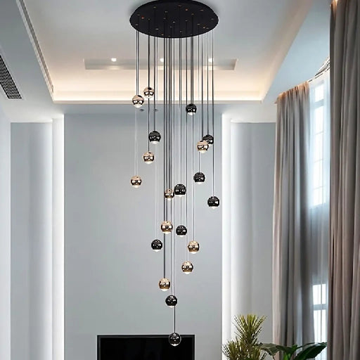 MIRODEMI® Laigueglia | Modern Crystal LED Chandelier with Hanging Balls