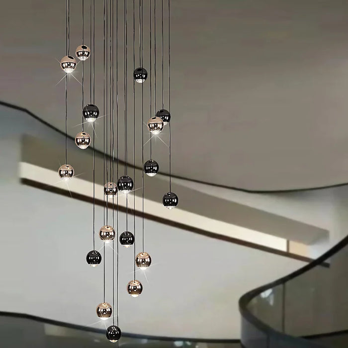 MIRODEMI® Laigueglia | Classy Crystal LED Chandelier with Hanging Balls