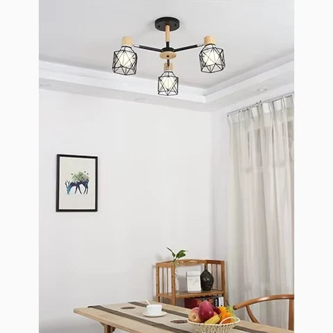 MIRODEMI® Lancy Nordic Modern Creative Wooden Ceiling Chandelier For Living Room | Bedroom | Hall | Kitchen White | Black | Champagne 3 6 8 Lights