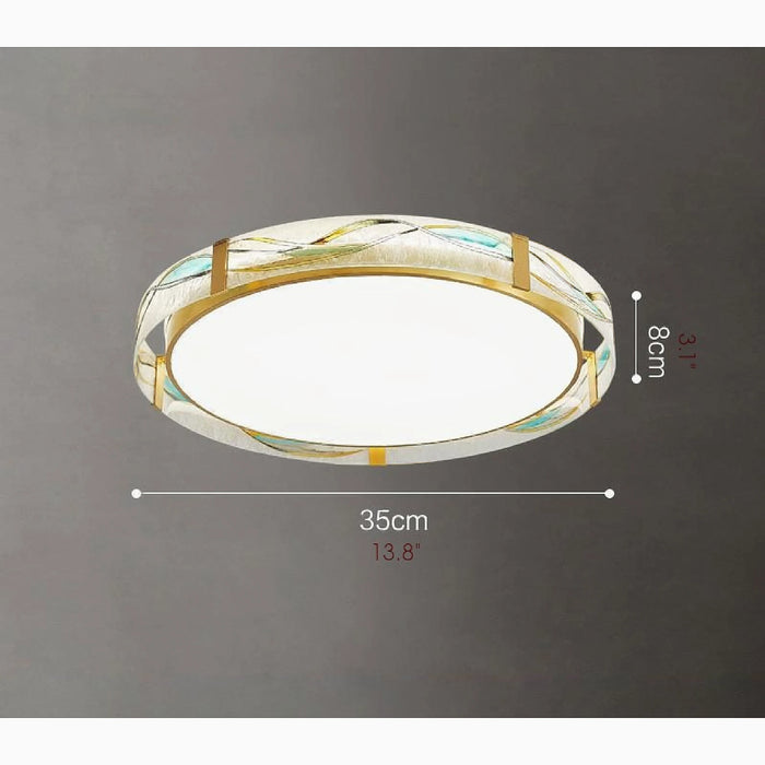 MIRODEMI® Langenthal | Round LED Сopper Ceiling Lamp light