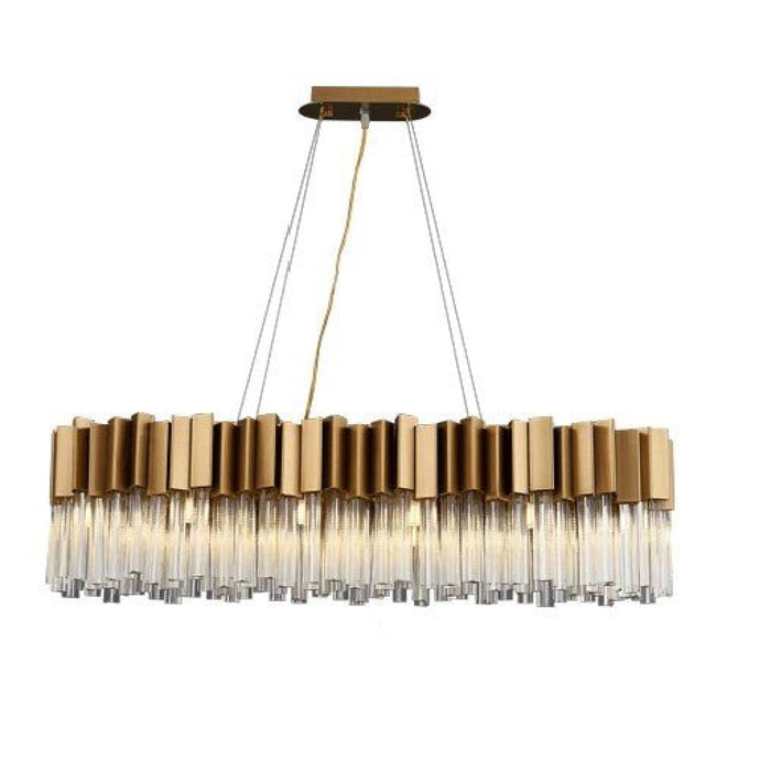 MIRODEMI Les Ferres Modern Gold Crystal Rectangle Chandelier For Hall