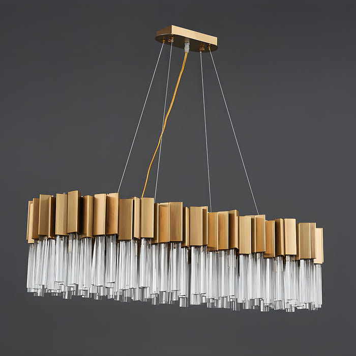 MIRODEMI Les Ferres Modern Gold Crystal Rectangle Chandelier For Luxury Home Decoration