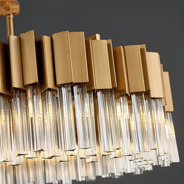 MIRODEMI Les Ferres Modern Gold Crystal Rectangle Chandelier Details