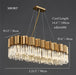 MIRODEMI Les Ferres Modern Gold Crystal Rectangle Chandelier For Hotels