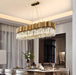 MIRODEMI Les Ferres Modern Gold Crystal Rectangle Chandelier For Dining Room