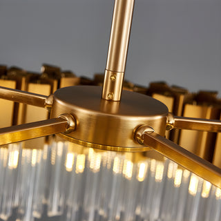 MIRODEMI Les Ferres Modern Gold Crystal Rectangle Chandelier Lamp Base Details