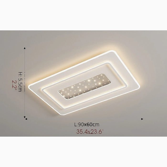 MIRODEMI® Lessines | Rectangle Minimalist Acrylic LED Ceiling Light white