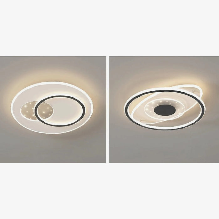 MIRODEMI® Liège | Oval black Minimalist Acrylic LED Ceiling Light