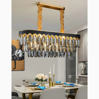 MIRODEMI Loano | Exclusive Black Crystal Ceiling Chandelier for Living Room and Kitchen Island