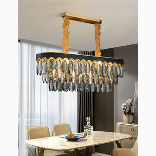 MIRODEMI Loano | Black Crystal Ceiling Chandelier for Living Room and Kitchen 