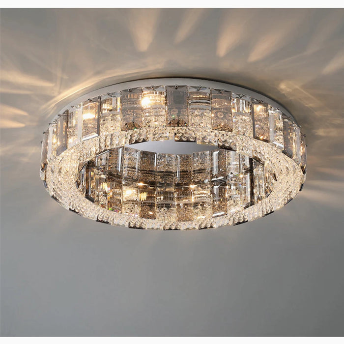 MIRODEMI® Loano | Modern Gorgeous Drum Ceiling Crystal Chandelier on