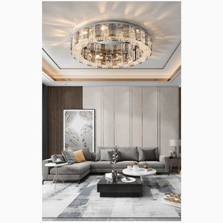 MIRODEMI® Loano | Modern Gorgeous Drum Ceiling Crystal Chandelier for living room