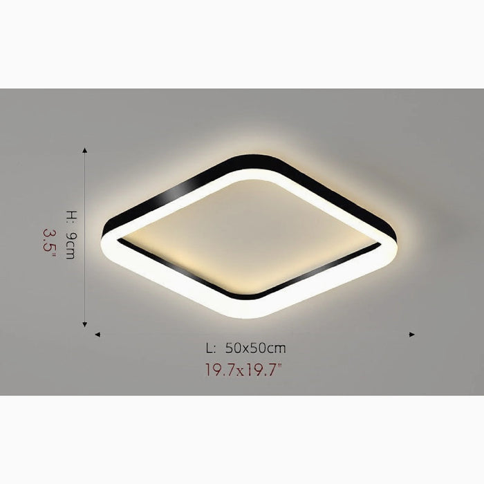 MIRODEMI® Lommel | Square black LED Ceiling Lamp