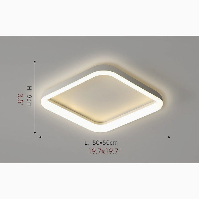 MIRODEMI® Lommel | white Square LED Ceiling Lamp