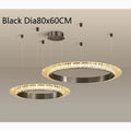 MIRODEMI® Münchenstein | Gold/Black Crystal Ring Chandelier for Bedroom