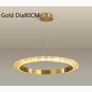 MIRODEMI® Münchenstein | Gold/Black Crystal Ring Chandelier for Bedroom