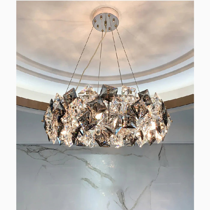 MIRODEMI® Münchenwiler | Modern Chrome Crystal Chandelier for Living Room