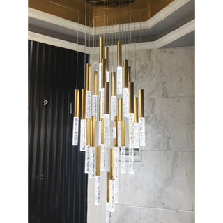 MIRODEMI® Manarola | Long LED Spiral Chandelier 5 lights / NOT Dimmable / Warm Light 3000K