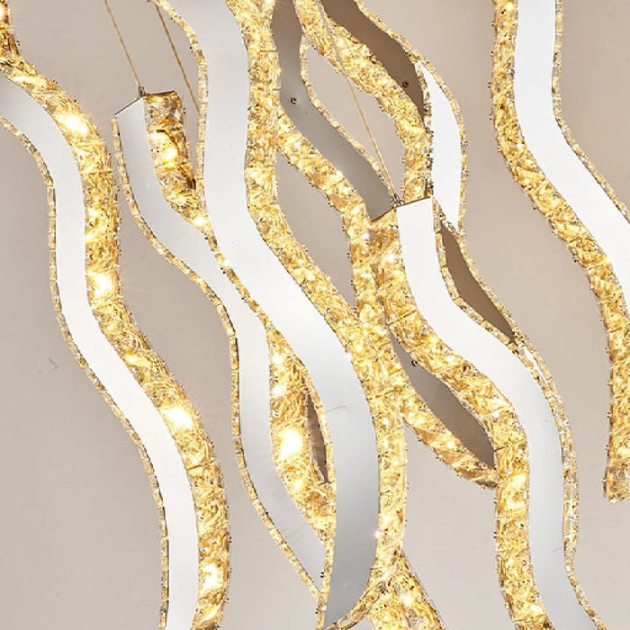 MIRODEMI® Menaggio | Gold Crystal Wave Light Fixture