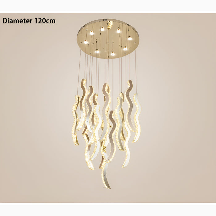 Menaggio | Gold Crystal Wave Light Fixture Scheme