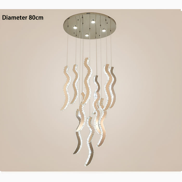 Menaggio | Exclusive Gold Crystal Wave Light Fixture