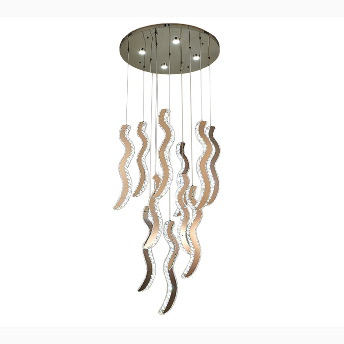 Menaggio | Modern Gold Crystal Wave Light Fixture