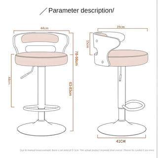 MIRODEMI® Metal Leg High Rotating Lifting Bar Stool Made of Leather for Living Room, Dining Room, Kitchen Island, Bar, Restaurant, Home, Hotel