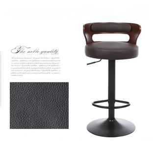 MIRODEMI® Metal Leg High Rotating Lifting Bar Stool Made of Leather Details