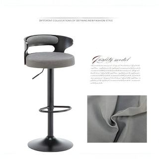 MIRODEMI® Metal Leg High Rotating Lifting Bar Stool Made of Leather Details