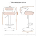 MIRODEMI® Metal Leg High Rotating Lifting Bar Stool Made of Leather Details Parameters