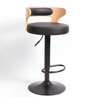 MIRODEMI® Minimalistic Black Leg Leather Bar Chair image | luxury furniture | bar chairs | bar stools | comfortable stools