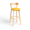 MIRODEMI® Minimalistic Nordic-Styled Bar Stool with Backrest Made of Solid Wood Color Details