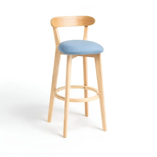 MIRODEMI® Minimalistic Nordic-Styled Bar Stool with Backrest Made of Solid Wood image | luxury 