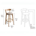 MIRODEMI® Minimalistic Nordic-Styled Bar Stool with Backrest Made of Solid Wood Details