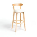 MIRODEMI® Minimalistic Nordic-Styled Bar Stool with Backrest Made of Solid Wood image | luxury furniture | stools 