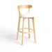 MIRODEMI® Minimalistic Nordic-Styled Bar Stool with Backrest Made of Solid Wood image | luxury furniture | stools 