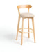 MIRODEMI® Minimalistic Nordic-Styled Bar Stool with Backrest Made of Solid Wood Color Details