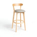 MIRODEMI® Minimalistic Nordic-Styled Bar Stool with Backrest Made of Solid Wood image | furniture 