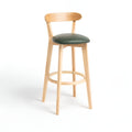 MIRODEMI® Minimalistic Nordic-Styled Bar Stool with Backrest Made of Solid Wood Color Details