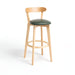 MIRODEMI® Minimalistic Nordic-Styled Bar Stool with Backrest Made of Solid Wood Color Details