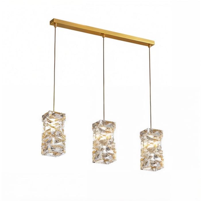 Mioglia | Art Deco Copper LED Crystal Pendant Lamp