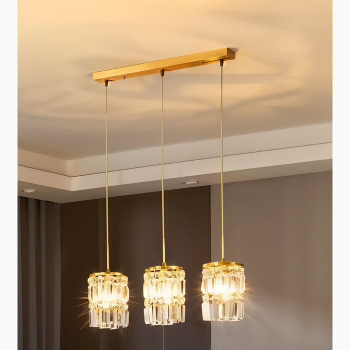 Mioglia | Art Deco Copper LED Crystal Pendant Lamp