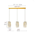 MIRODEMI Mioglia Art Deco Copper LED Crystal Pendant Lamp Size