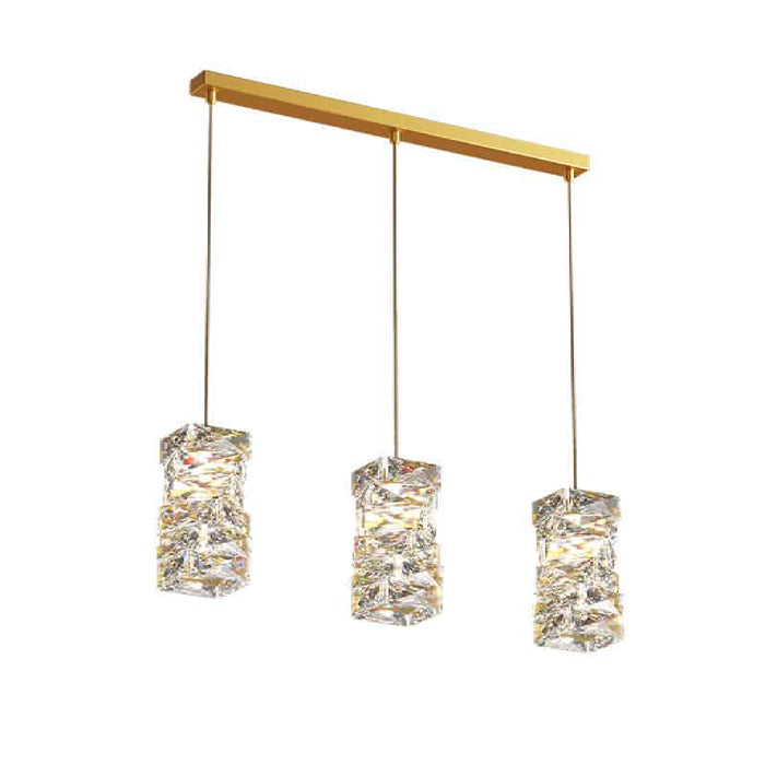 MIRODEMI® Mioglia | Art Deco Copper LED Crystal Pendant Lamp