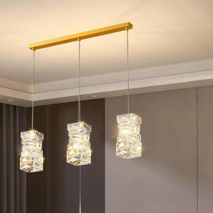 MIRODEMI Mioglia Art Deco Copper LED Crystal Pendant Lamp For Luxury Interior Decor