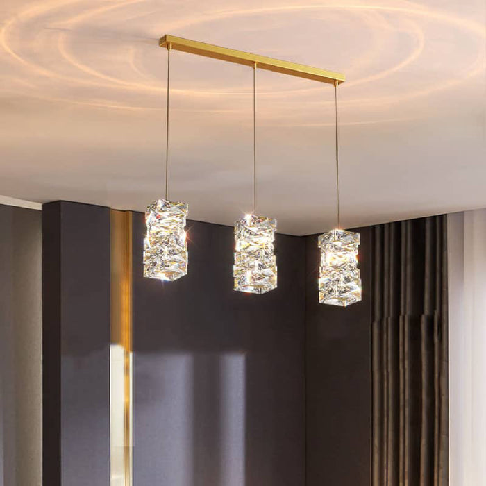 MIRODEMI Mioglia Art Deco Copper LED Crystal Pendant Lamp For Bedroom