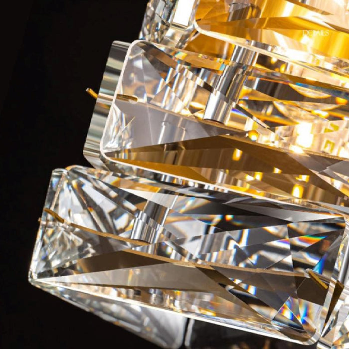 MIRODEMI Mioglia Art Deco Copper LED Crystals Detailed Pendant Lamp