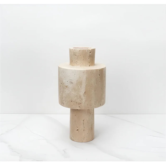 MIRODEMI® Modern Creative Travertine Marble Vase For Living Room, Dining Room, Bedroom, Kitchen Island, Lobby, Home