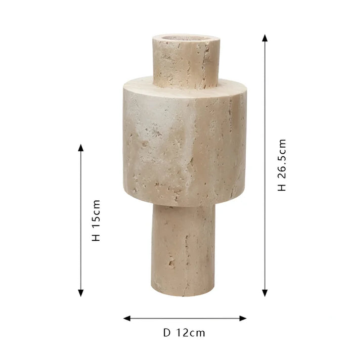 MIRODEMI® Modern Creative Travertine Marble Vase For Living Room, Dining Room, Bedroom, Kitchen Island, Lobby, Home